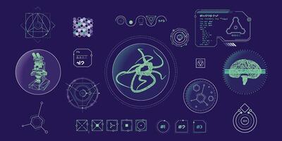 data elements for sci-fi interface infographics. vector