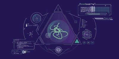 Exploration interface by sci-fi infographics. vector