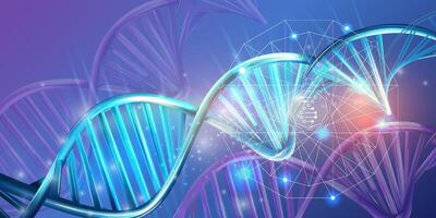 Luminous double helix strands of abstract DNA. vector