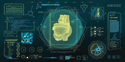 data elements for sci-fi interface infographics. vector