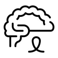brain cancer outline icon vector