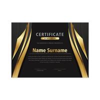 Dark gold appreciation certificate design vector
