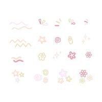 Set of Abstract Doodle in Pastel Color vector