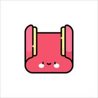A cute pink box with a smiley face on it vector