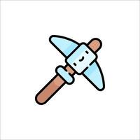 A cartoon hammer icon with a smiley face vector