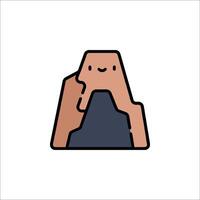 A cartoon mountain with a face on it vector