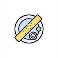 A plate with a fork and knife on it vector