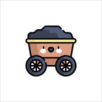 Cartoon coal wagon icon vector