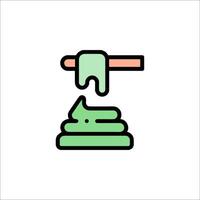 A green and white icon of a toothbrush vector