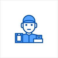 A man with a phone and a tablet icon vector