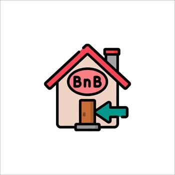 A house with a bbb sign and arrow pointing to it vector