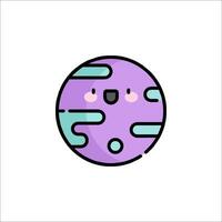 A purple planet with a smiley face vector