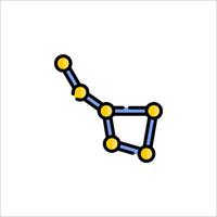 A constellation is shown in a line drawing vector