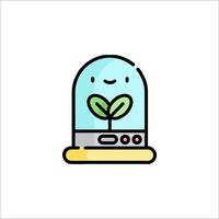 A plant inside a glass jar with a smiley face vector