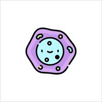 A cartoon cell with a smiley face on it vector