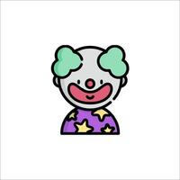 A cartoon clown with green hair and a star on his head vector