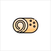 A simple icon of a roll of bread vector