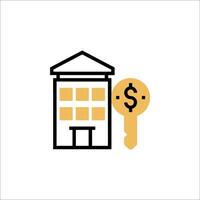 A house with a key and dollar sign vector