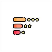 Five star rating icon vector