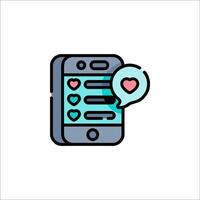 A phone with a heart icon on it vector