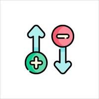 Two arrows pointing to each other, one pointing to the left and one pointing to the right vector