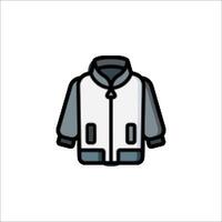 A white jacket with a blue collar on it vector