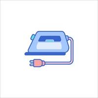 A flat icon of a blue iron with a plug vector