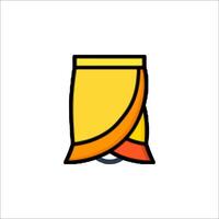 A yellow and orange pencil with a red and blue stripe vector