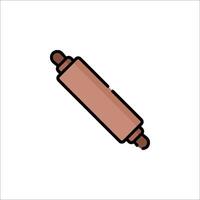 Rolling pin icon in flat style on white background vector