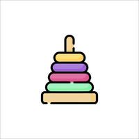 A colorful stack of toys on a white background vector