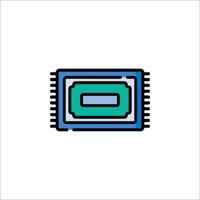 A computer chip icon on a white background vector
