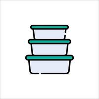 A stack of plastic containers on a white background vector