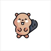 A cute little beaver character with a smile on its face vector