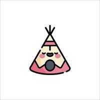 A cute teepee with a smiling face vector