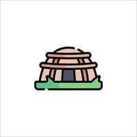 An icon of a small hut on a white background vector