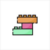 A colorful brick building icon on a white background vector