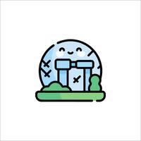 A cartoon character is sitting in a snow globe vector