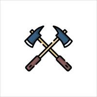 Two axes crossed on a white background vector