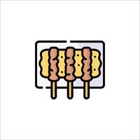 A hamburger on a stick icon vector