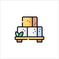 A stack of blocks with a plant on top vector