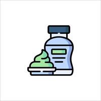 A bottle of yogurt and a spoon vector