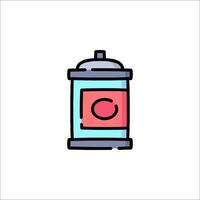 A can of spray paint with a red and blue lid vector