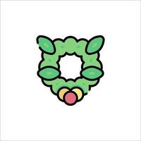 Christmas wreath icon illustration vector