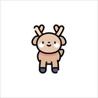 A cute reindeer with horns on its head vector