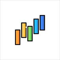 A colorful bar graph icon on a white background vector