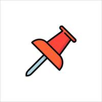 A red pin with a white background vector