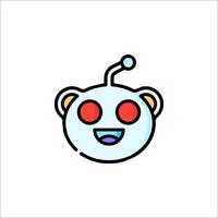 A cartoon robot with a red eye vector