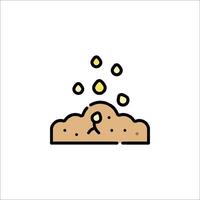 A pile of dirt with a yellow dot on it vector