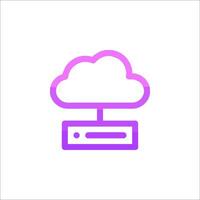 A cloud icon with a server on top of it vector