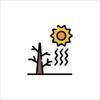 A sun and tree icon with a tree and sun vector